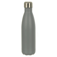 Load image into Gallery viewer, Tall, slimline, grey water bottle with stainless steel twist cap

