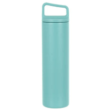 Load image into Gallery viewer, Blue tall slimline, reusable water bottle with easy grip handle
