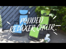 Load and play video in Gallery viewer, Video showcasing the Azuma Padded Zero Gravity Garden Recliner Chair in a two-tone blue colour, demonstrating its comfort and reclining features in an outdoor setting.
