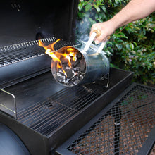 Load image into Gallery viewer, Using the Azuma bbq charcoal chimney starter.
