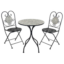 Load image into Gallery viewer, Azuma Mosaic Tile Garden Bistro Set Table Chairs Furniture Santorini XS7357

