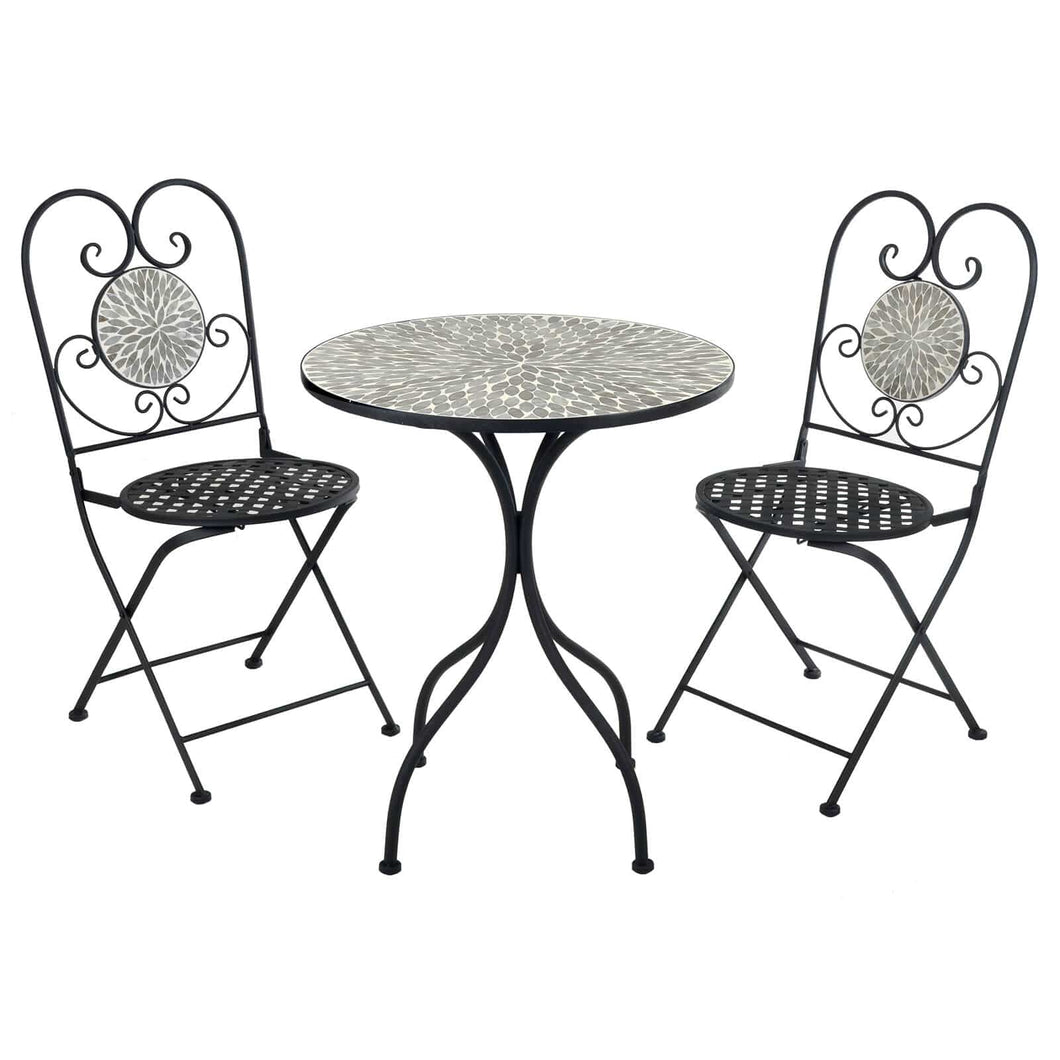Azuma Mosaic Tile Garden Bistro Set Table Chairs Furniture Santorini XS7357
