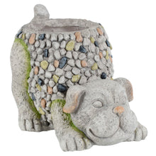 Load image into Gallery viewer, Azuma Crouching Dog Garden Planter Grey Mosaic Outdoor 33cm XS6919
