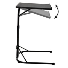 Load image into Gallery viewer, side view of laptop table demonstrating the adjustable table top
