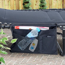 Load image into Gallery viewer, Azuma Sun Lounger Organiser Black 3 Pockets Water Resistant 37cm XS6768
