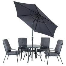 Load image into Gallery viewer, Azuma Cadiz 6 Piece Garden Furniture Dining Set Grey Metal XS6615
