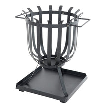Load image into Gallery viewer, Black steel log burner with ash collection tray and carry handles
