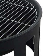 Load image into Gallery viewer, Close up of cooking grill on Vesta bbq fire pit for wood or charcoal
