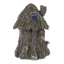 Load image into Gallery viewer, Azuma Fairy Cottage Tree House Solar Garden Ornament Yellow LED Lights XS6902
