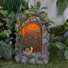Load image into Gallery viewer, Azuma Fairy Garden Doorway Solar Ornament Yellow LED Lights 19cm

