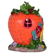 Load image into Gallery viewer, Azuma novelty strawberry cafe solar light side view. 
