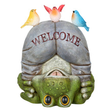 Load image into Gallery viewer, Novelty frog solar garden ornament.
