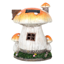 Load image into Gallery viewer, Back of the Toadstool house solar light.
