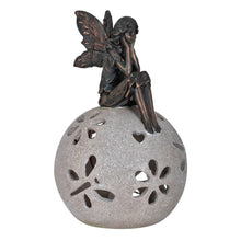 Load image into Gallery viewer, Sitting fairy garden solar light ornament.
