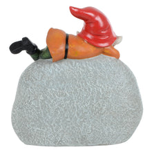 Load image into Gallery viewer, Azuma Garden Gnome On Pebble Welcome Ornament Resin Outdoor
