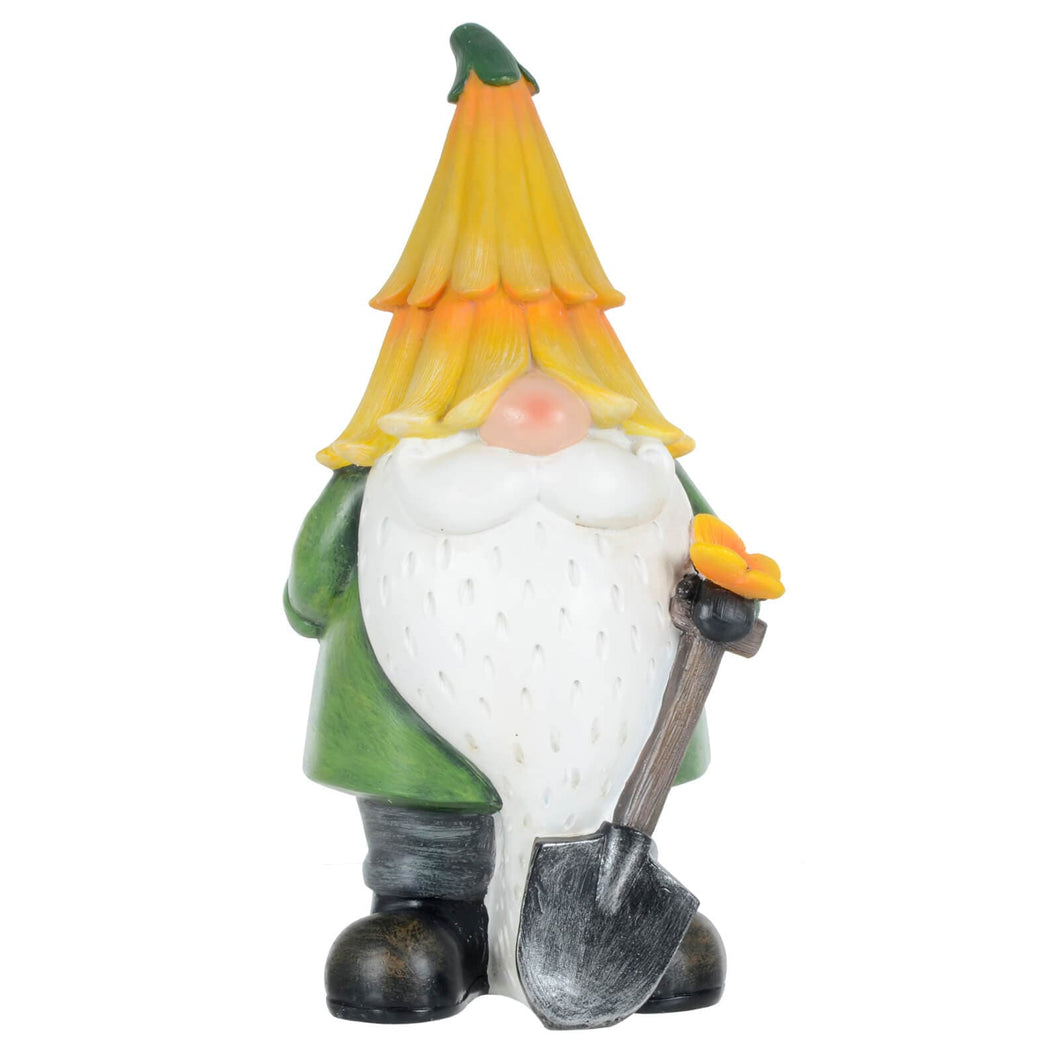 Azuma Garden Gnome Standing Ornament Resin Outdoor Decoration Yellow Hat XS6991
