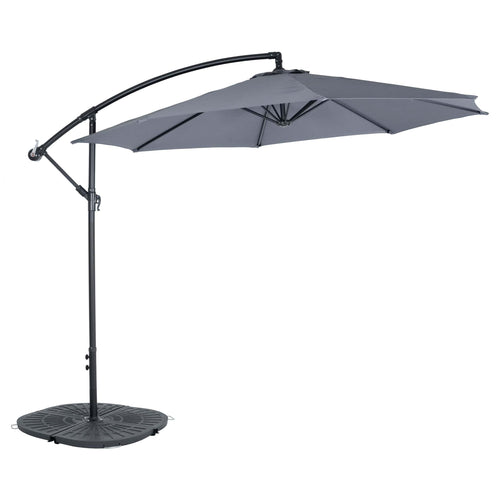Azuma 3m Banana overhanging parasol in grey.