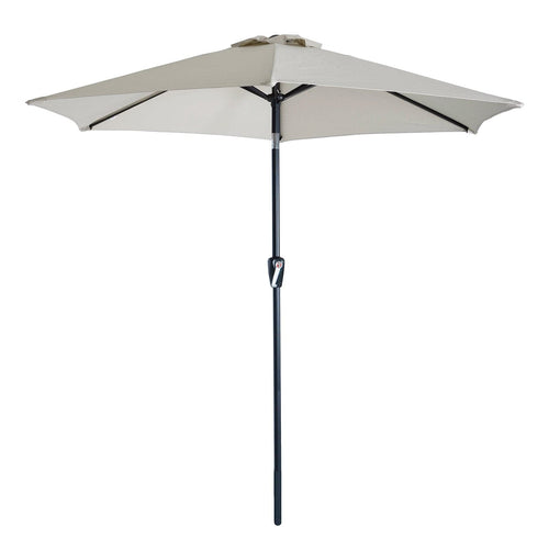 Azuma 2.5m Round Tilting Garden Parasol With Crank Handle Silver XS6923