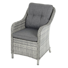 Load image into Gallery viewer, single rattan chair with grey cushions
