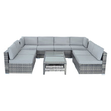 Load image into Gallery viewer, Azuma 8 seater Monaco grey rattan furniture set.
