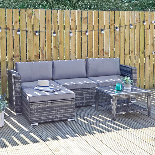 Azuma Monaco 5 Piece Grey Rattan Sofa Garden Furniture Set XS6211