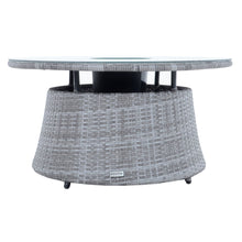 Load image into Gallery viewer, Side of the Azuma Monte Carlo rattan garden table.
