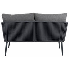 Load image into Gallery viewer, Azuma Teramo Garden Sofa Set Black String Seats Glass Table XS7068
