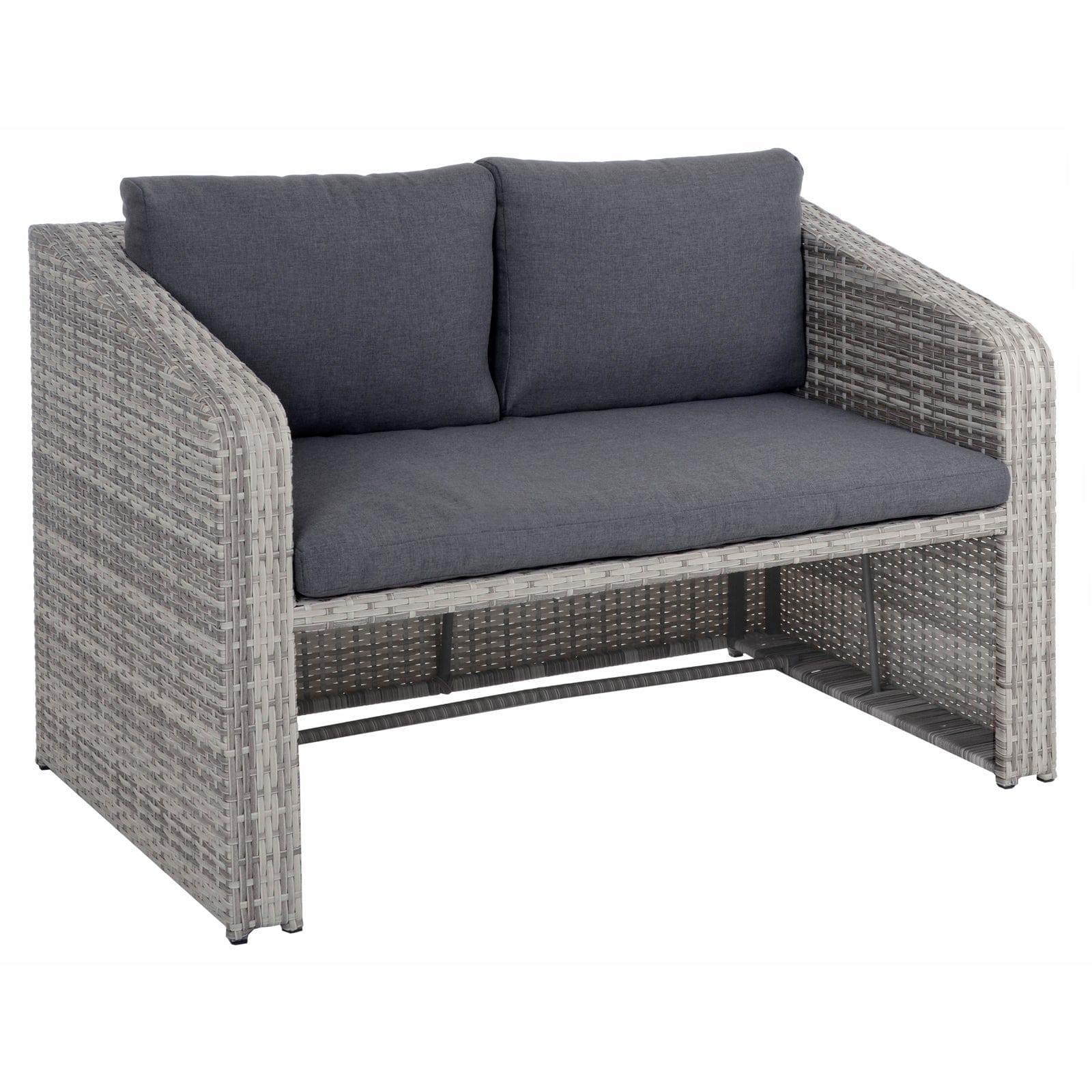 Azuma Varenna 4 Piece Garden Sofa Grey Rattan Coffee Table Set