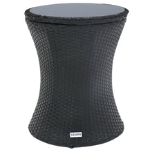Load image into Gallery viewer, Azuma Ibiza Rattan Effect Drinks Cooler Table With Glass Top
