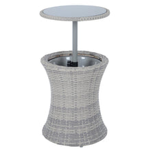 Load image into Gallery viewer, Azuma Ibiza Rattan Effect Drinks Cooler Table With Glass Top Grey XS6602
