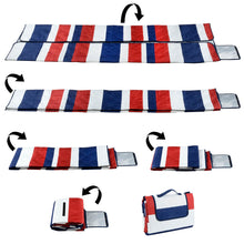 Load image into Gallery viewer, image diagram showcasing how to fold picnic blanket 
