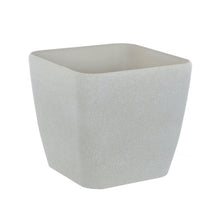 Load image into Gallery viewer, Azuma beige stone effect square plant pot.
