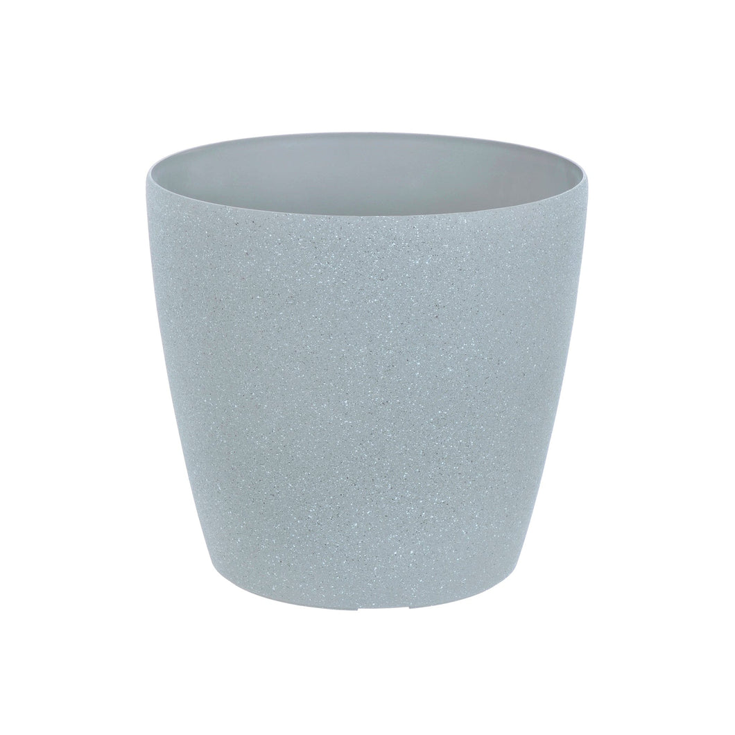 Azuma grey stone effect round plant pot.