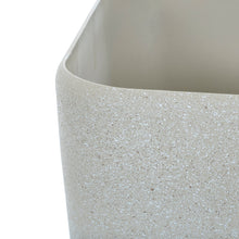 Load image into Gallery viewer, Close up of the Azuma beige stone effect square plant pot.
