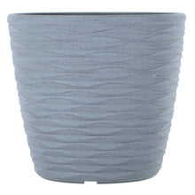 Load image into Gallery viewer, Azuma Weave Effect Plant Pot Plastic Planter Grey White
