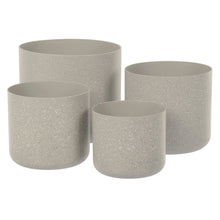 Load image into Gallery viewer, Azuma Set Of 4 Plastic Plant Pots Grey Sandstone 14-22cm Beige XS6928
