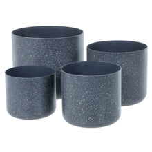 Load image into Gallery viewer, Azuma Set Of 4 Plastic Plant Pots Grey Sandstone 14-22cm Dark Grey XS6605
