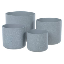 Load image into Gallery viewer, Azuma Set Of 4 Plastic Plant Pots Grey Sandstone 14-22cm Light Grey XS6604
