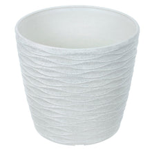 Load image into Gallery viewer, Azuma Weave Effect Plant Pot Plastic Planter Grey White White / 18cm XS6606
