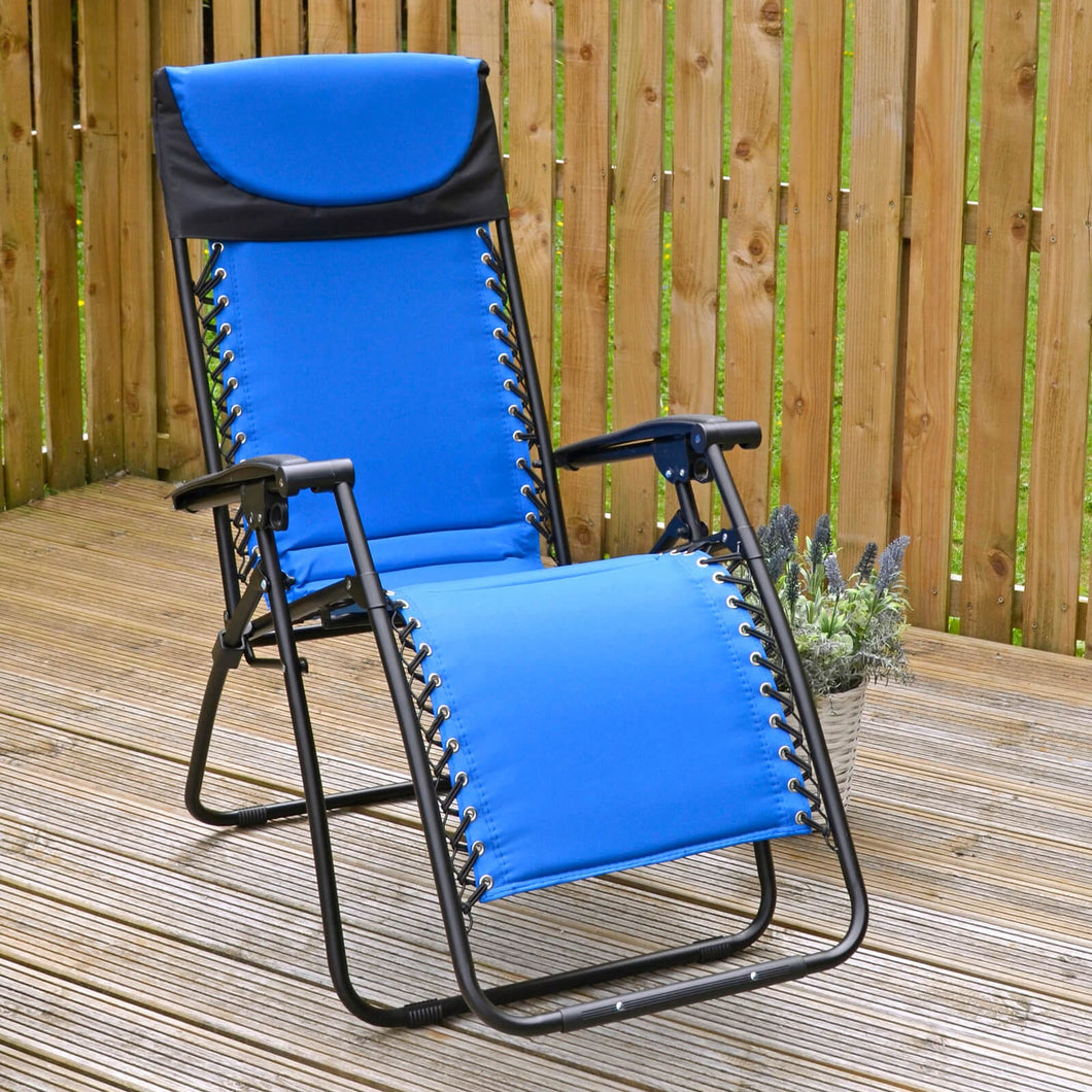 Azuma Padded Zero Gravity Garden Relaxer Chair - Blue XS6033