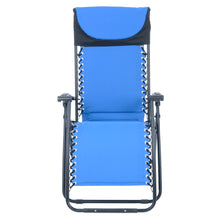 Load image into Gallery viewer, Front view of the Azuma padded garden relaxer chair in blue.
