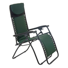 Load image into Gallery viewer, Azuma textilene garden relaxer chair in dark green.
