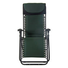 Load image into Gallery viewer, Front view of the Azuma textilene garden relaxer chair in dark green.
