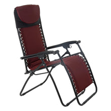 Load image into Gallery viewer, Azuma padded garden relaxer chair in dark red.
