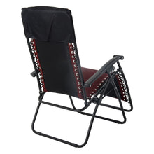 Load image into Gallery viewer, Back view of the Azuma padded garden relaxer chair in dark red.
