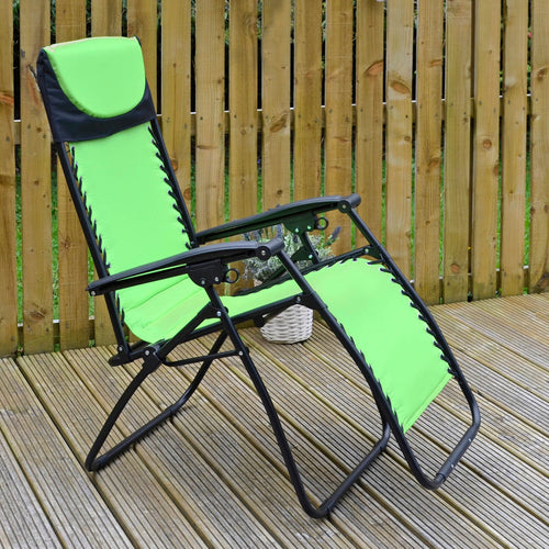 Azuma Padded Zero Gravity Garden Relaxer Chair - Lime XS1437
