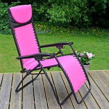Load image into Gallery viewer, Azuma Padded Zero Gravity Garden Relaxer Chair - Pink XS1436
