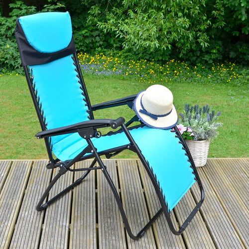 Azuma Padded Zero Gravity Garden Relaxer Chair - Turquoise XS1435