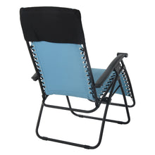 Load image into Gallery viewer, Back view of the Azuma textilene garden relaxer chair in turquoise.
