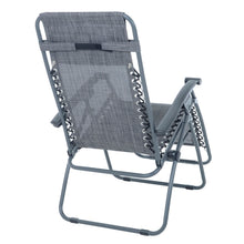 Load image into Gallery viewer, Back view of the Azuma textilene garden relaxer chair in dark grey marl.
